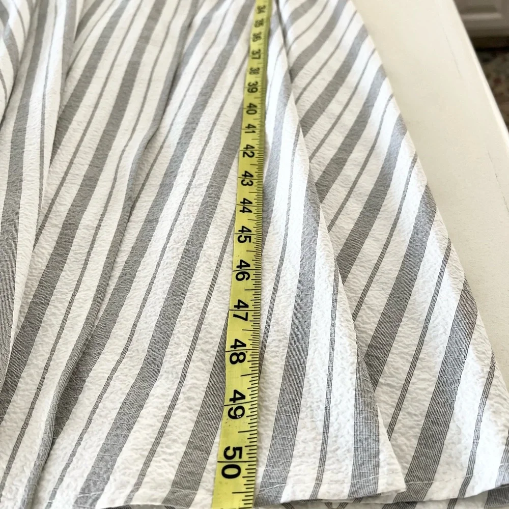 Calvin Klein Gray White Stripe Wrap Maxi Dress Size 10 - Picture 7 of 10